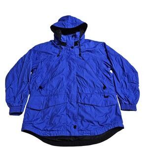 FOG Waterproof Breathable Rain Jacket Hooded‎ Outdoor Coat Blue Large